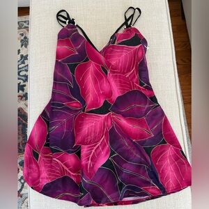 Islander Women’s One Piece Swimsuit/Dress. Size 22. NWT. Burgundy /Gold Floral